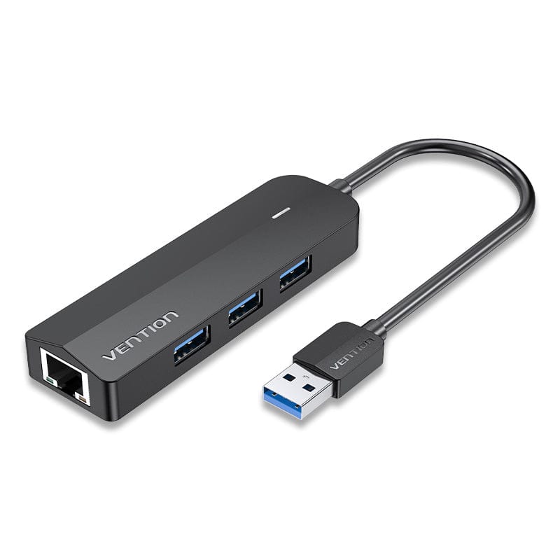Adaptateur Ethernet USB-C mâle vers 3 ports USB 3.0 femelle, noir