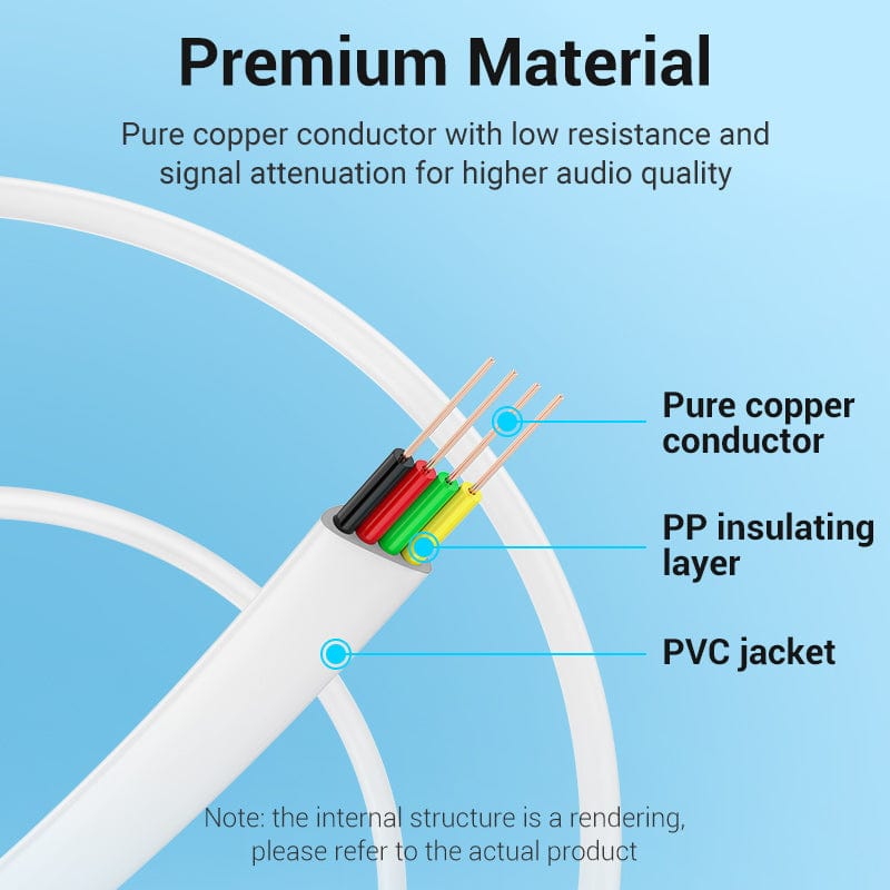 VENTION 4 Core Telephone Cable 100M White