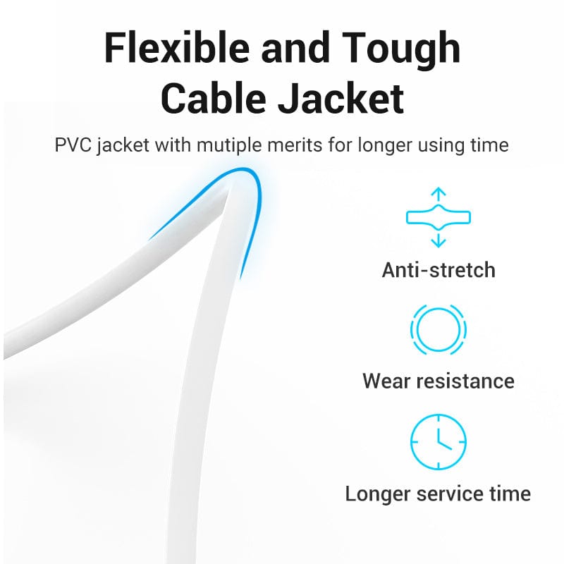 VENTION 4 Core Telephone Cable 100M White