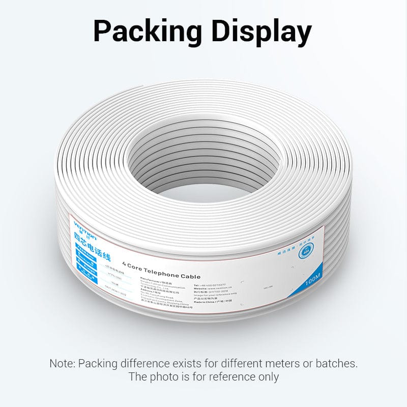 VENTION 4 Core Telephone Cable 100M White