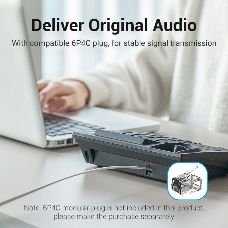 VENTION 4 Core Telephone Cable 100M White