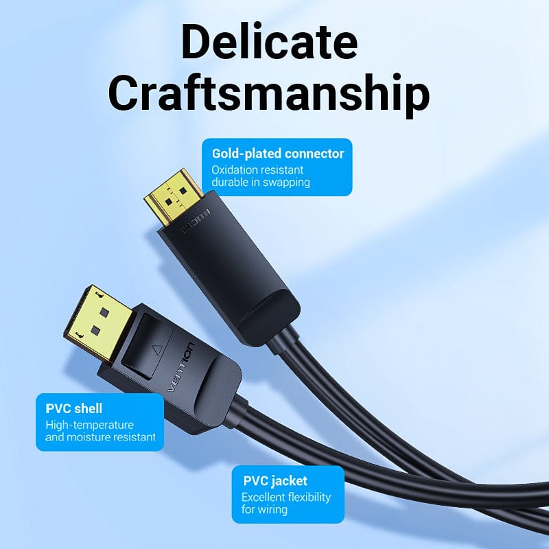 VENTION 4K DisplayPort to HDMI Cable Black