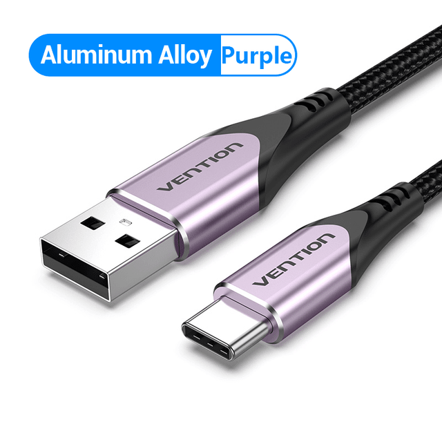 Vention Cotton Braided USB 2.0 A Male to C Male 3A Cable Aluminum Alloy Type - Vention