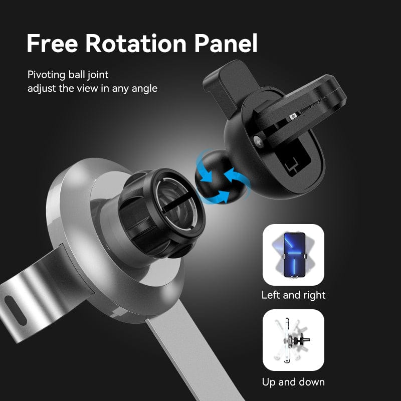 VENTION Auto-Clamping Car Phone Mount With Spring Clip Gray Disc Type