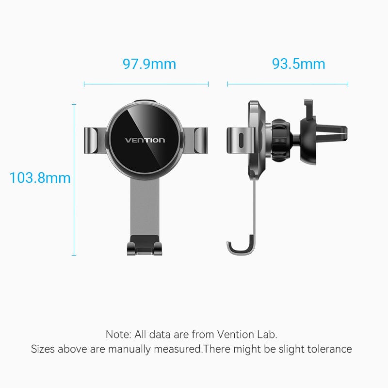 VENTION Auto-Clamping Car Phone Mount With Spring Clip Gray Disc Type
