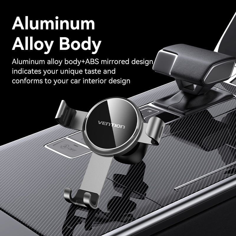 VENTION Auto-Clamping Car Phone Mount With Spring Clip Gray Disc Type