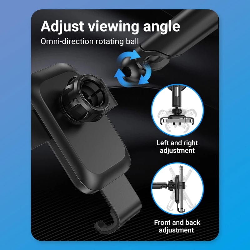 VENTION Auto-Clamping Car Phone Mount With Suction Cup Black Square Type
