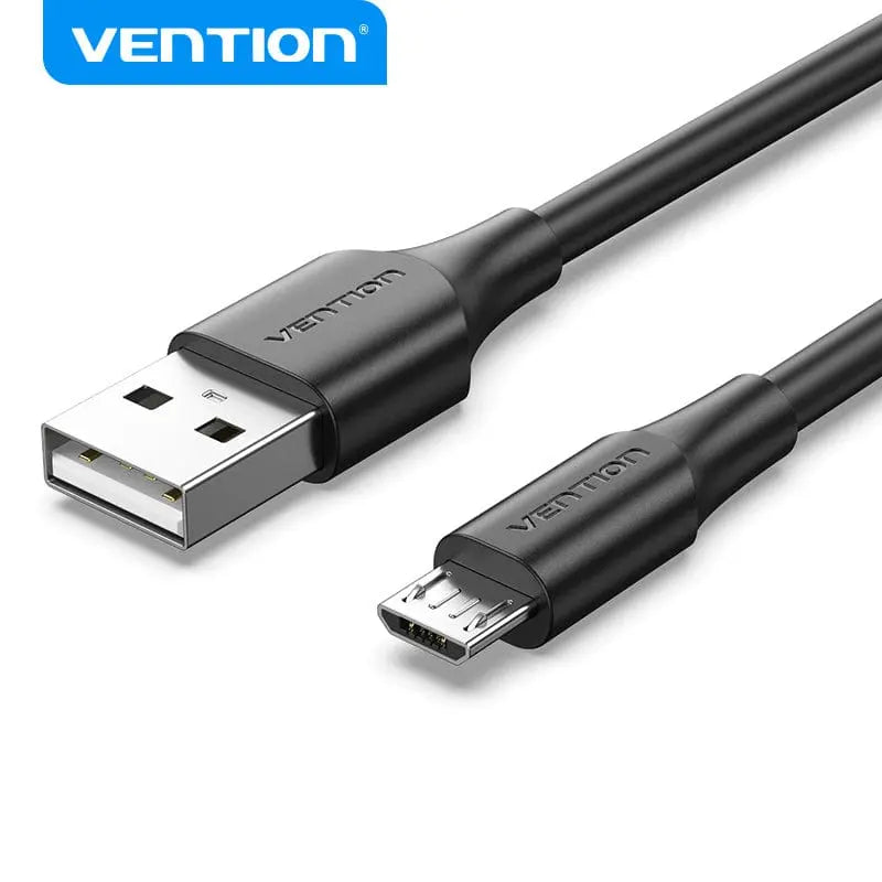 USB 2.0 A Male to Micro-B Male 2A Cable Black/White - Vention