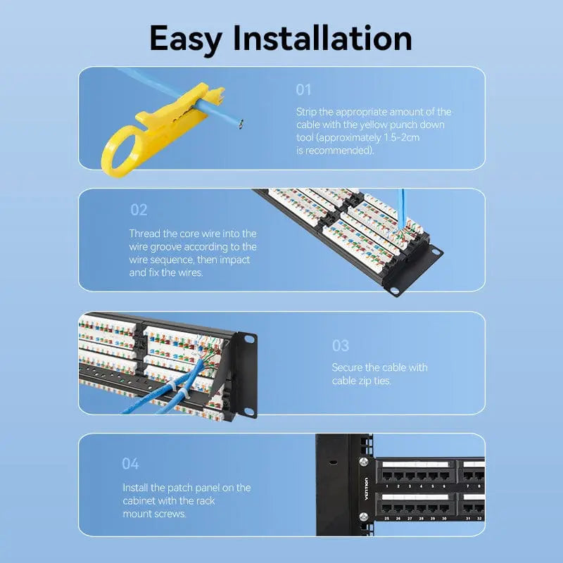 Vention Cat.5E 48 Ports UTP Patch Panel - Vention