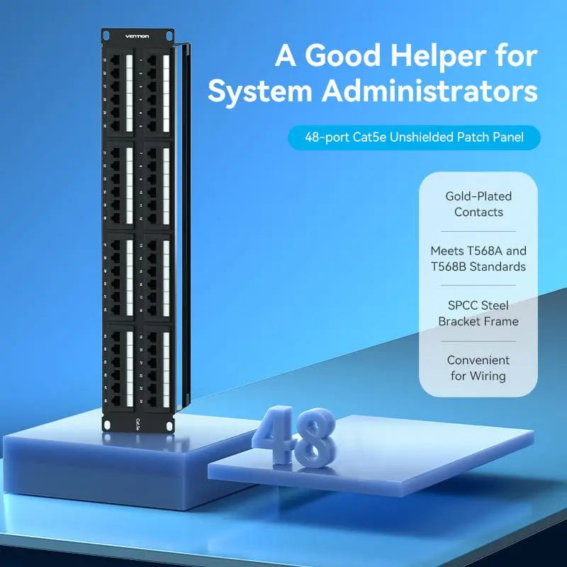 Vention Cat.5E 48 Ports UTP Patch Panel - Vention