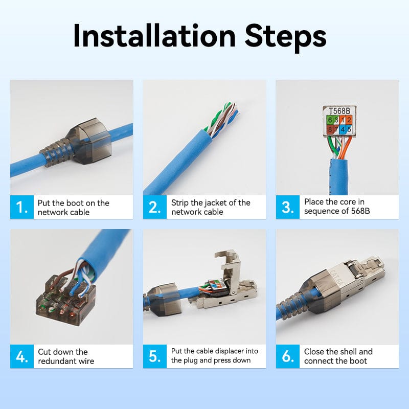 VENTION Cat.6A FTP Toolless RJ45 Modular Plug