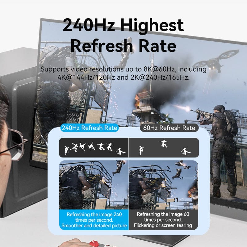 VENTION Cotton Braided Mini DP Male to Male 8K HD Cable Blue Aluminum Alloy Type