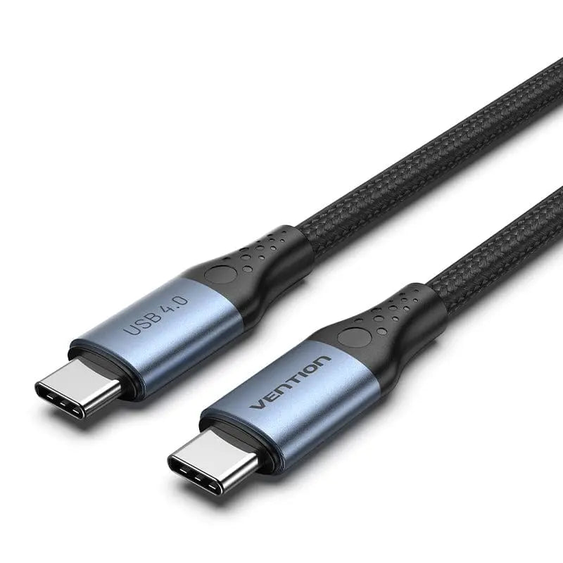Vention Cotton Braided USB 4.0 Type-C Male to Type-C Male 5A Cable 1M Aluminum Alloy Type - Vention