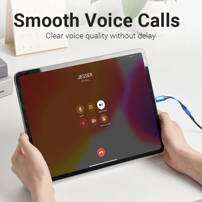 Cotton Braided USB-C Male to 3.5mm Female Audio Cable(DAC) 0.1M Blue Aluminum Alloy Type - Vention