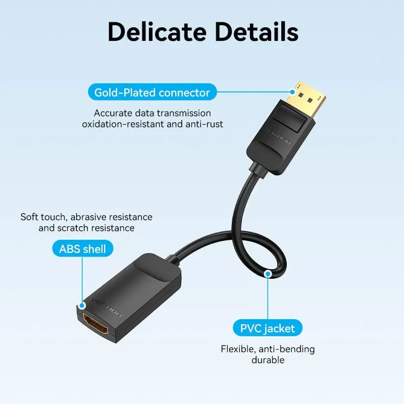 Vention DP to HDMI™ 4K@60Hz Converter 0.15M Black - Vention