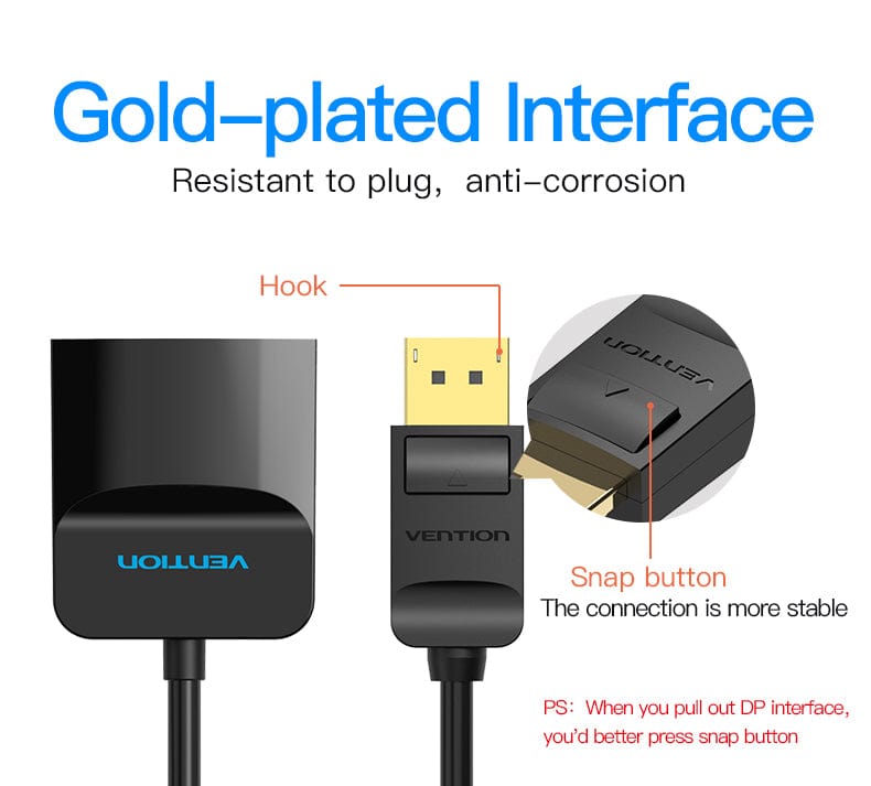 VENTION DP to HDMI Converter 0.15M Black