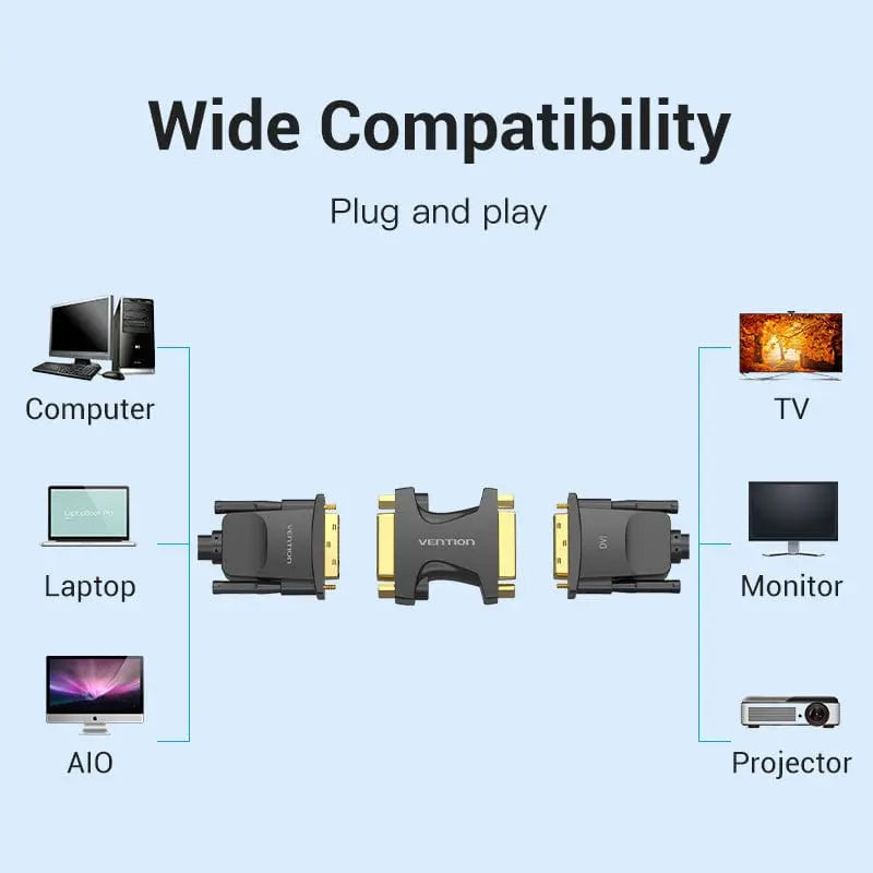 Vention DVI (24+5) Female to Female Adapter Black - Vention