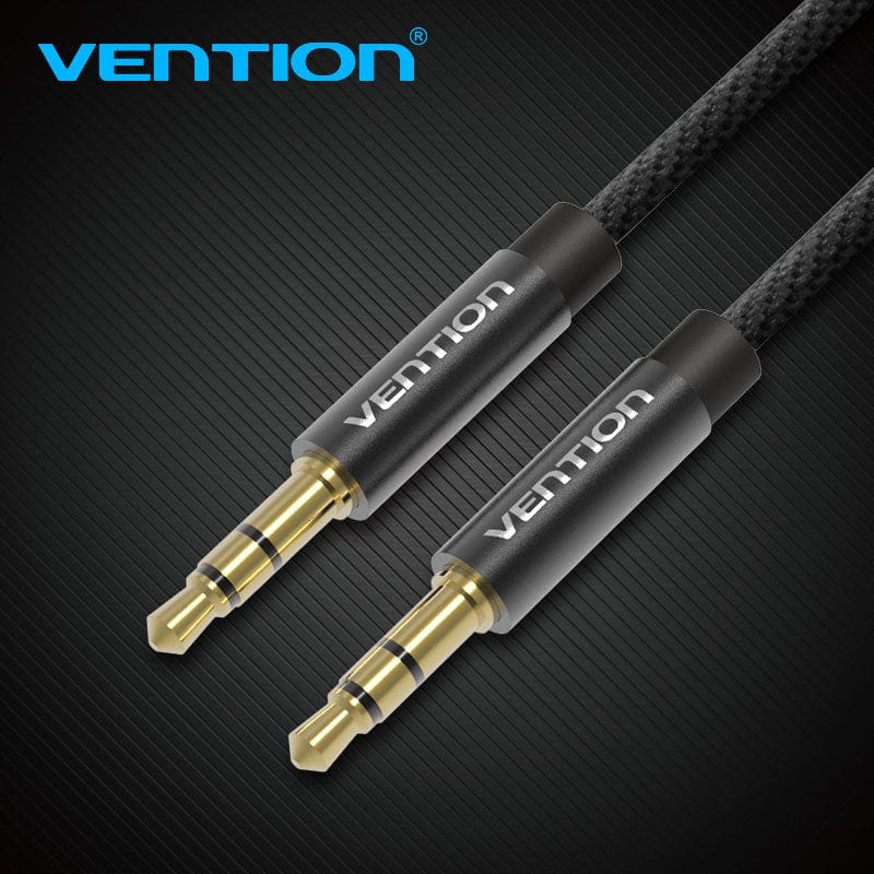 Vention Fabric Braided 3.5mm Male to Male Audio Cable Black Metal Type - Vention