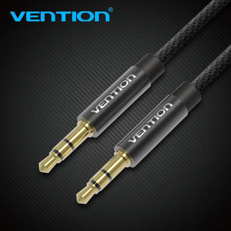 Vention Fabric Braided 3.5mm Male to Male Audio Cable Black Metal Type - Vention