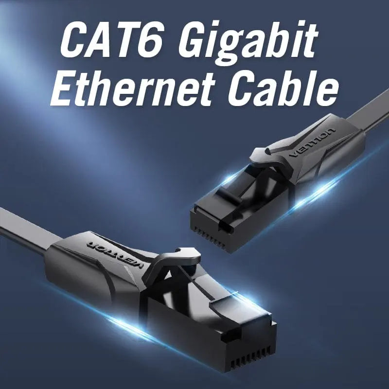 Vention Flat Cat.6 UTP Patch Cable Black - Vention