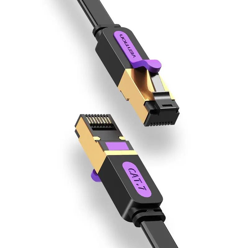 Vention Flat Cat.7 Patch Cable Black - Vention