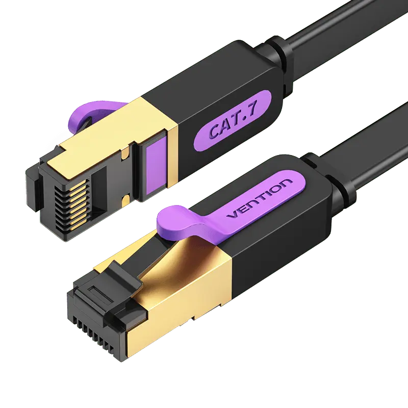 Vention Flat Cat.7 Patch Cable Black - Vention