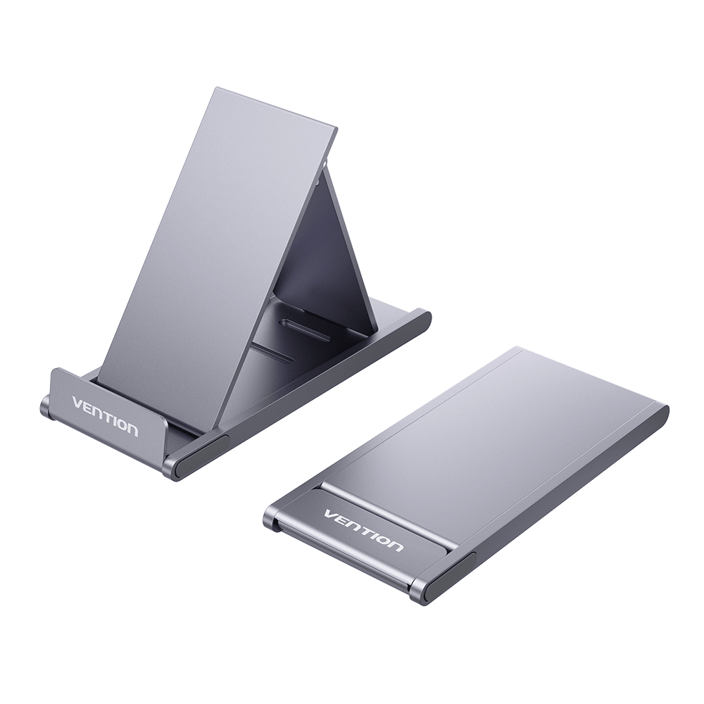Vention Portable 3-Angle Cell Phone Stand Holder for Desk Gray Aluminium Alloy Type - Vention