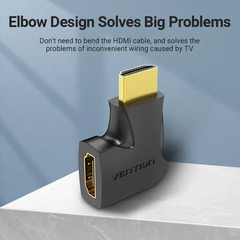 Vention HDMI™ 90 Degree Male to Female Vertical Flat Adapter Black - Vention