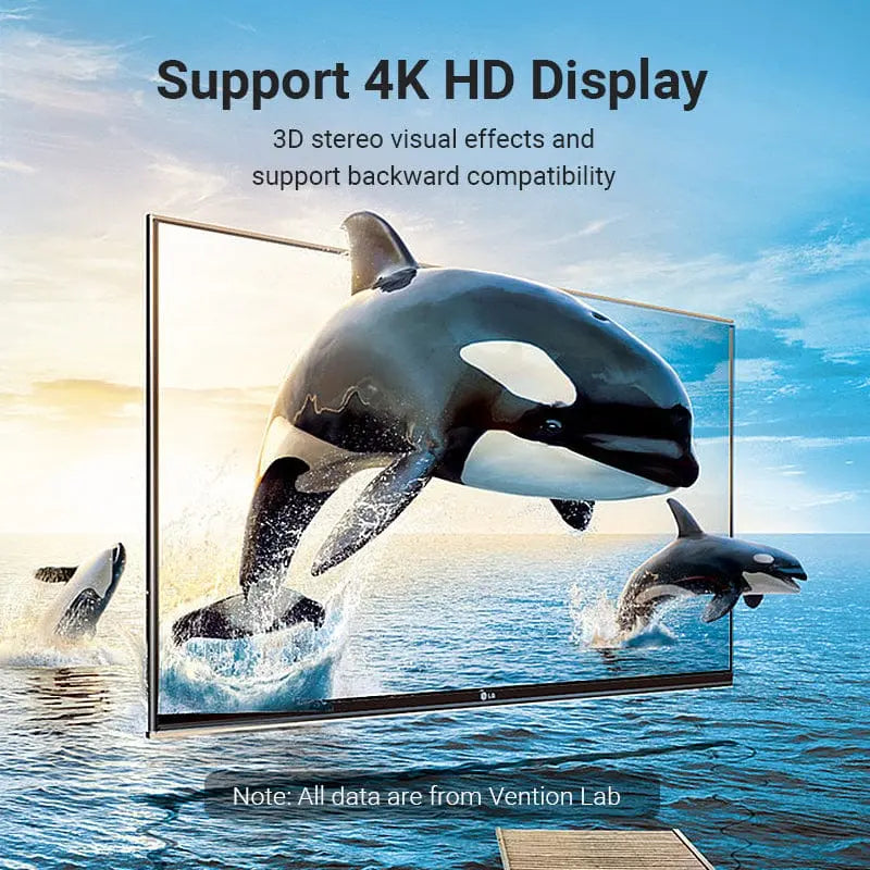 Vention HDMI™ 90 Degree Male to Female Vertical Flat Adapter Black - Vention