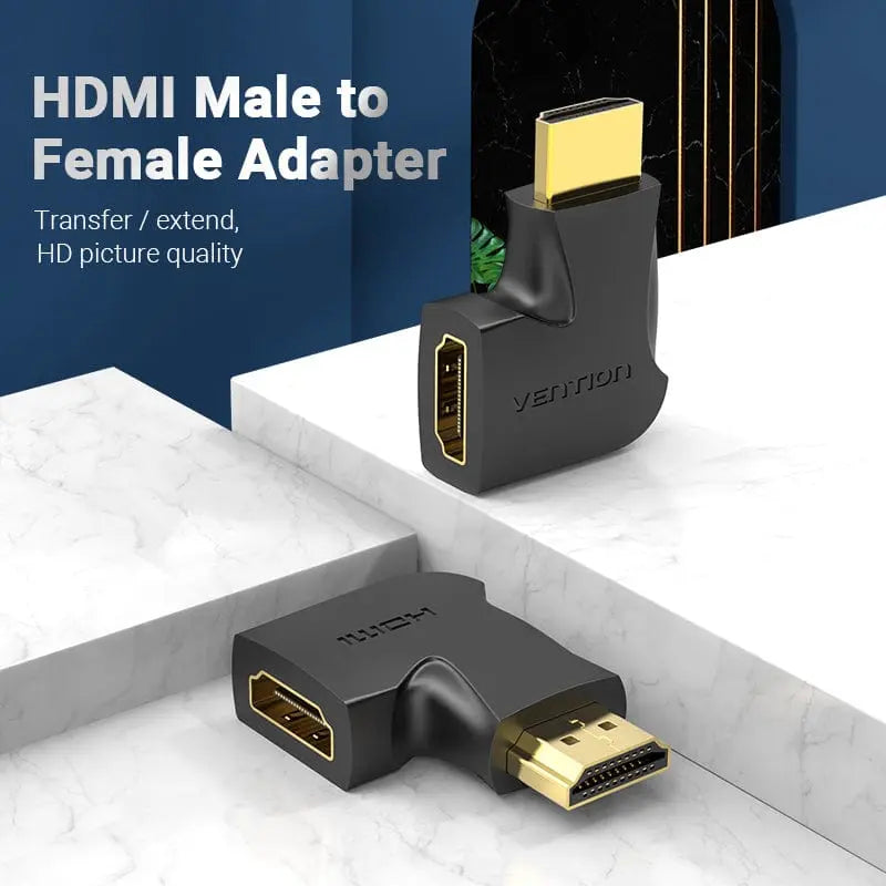 Vention HDMI™ 90 Degree Male to Female Vertical Flat Adapter Black - Vention