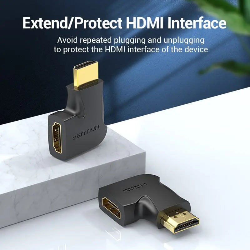 Vention HDMI™ 90 Degree Male to Female Vertical Flat Adapter Black - Vention