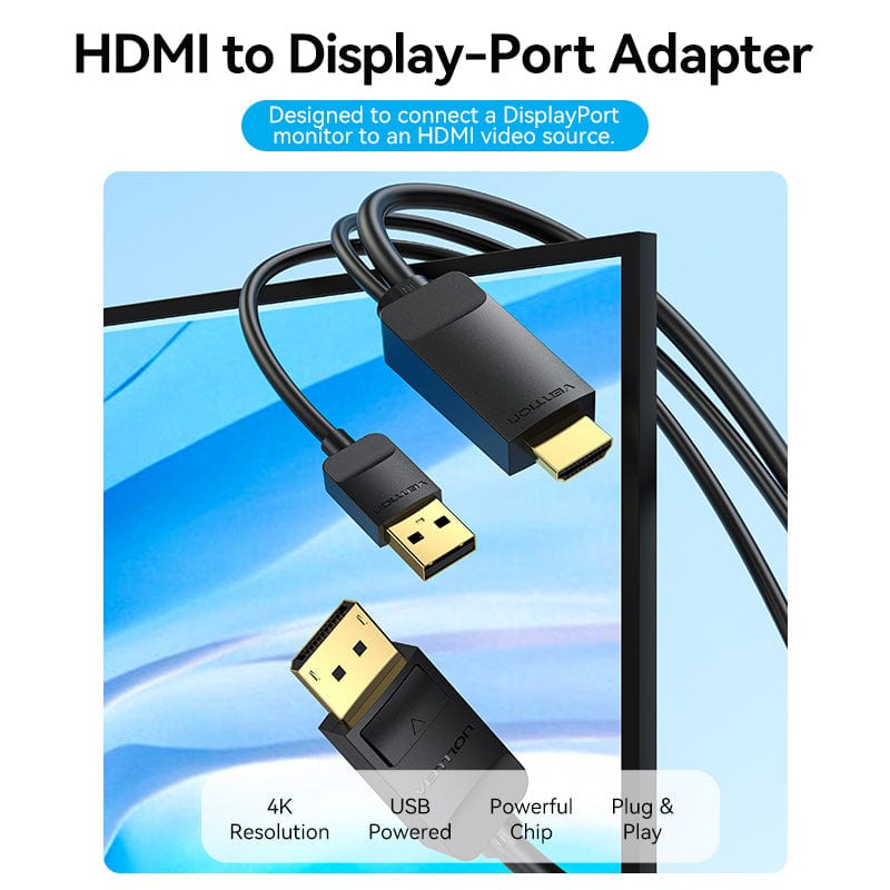 Vention HDMI-A Male to DP Male HD Cable PS5 Switch Xbox computer laptop set-top box