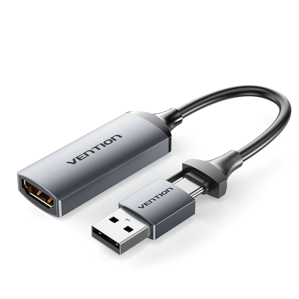 Vention HDMI™-A to USB-C/USB-A Video Capture Card 0.1M Gray - Vention