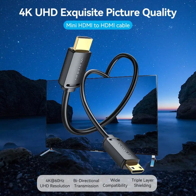 Vention HDMI™-C Male to HDMI™-A Male 4K HD Cable Black - Vention