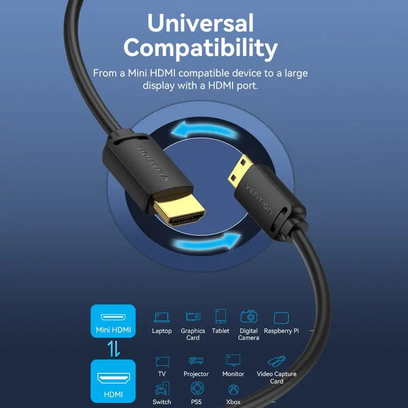 Vention HDMI™-C Male to HDMI™-A Male 4K HD Cable Black - Vention