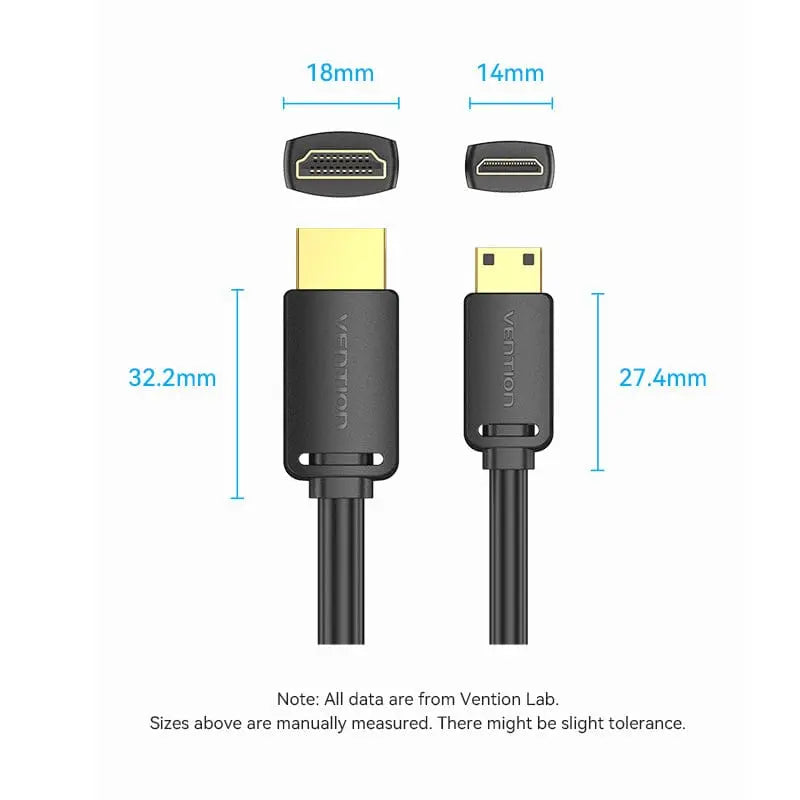 Vention HDMI™-C Male to HDMI™-A Male 4K HD Cable Black - Vention
