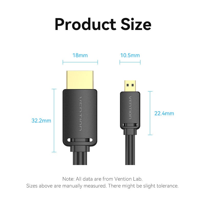 VENTION HDMI-D Male to HDMI-A Male HD Cable