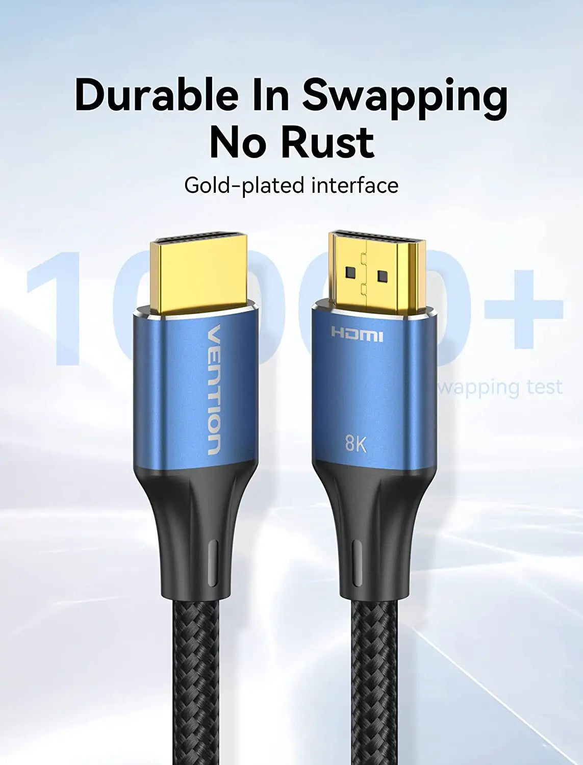 Vention Cotton Braided HDMI™-A Male to Male HD Cable 8K Aluminum Alloy Type - Vention