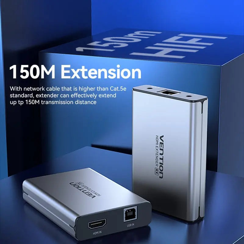 Vention HDMI™ Network Cable Extender 160M Gray Aluminum Alloy Type EU Standard - Vention