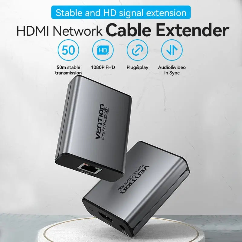 Vention HDMI™ Network Cable Extender 60M Gray Aluminum Alloy Type EU Standard - Vention