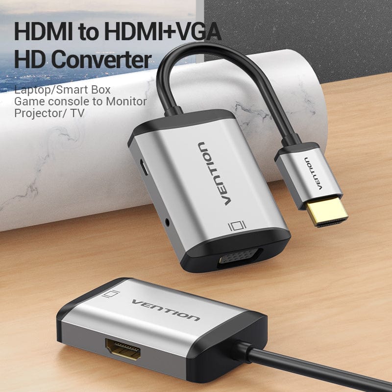 Vention HDMI to HDMI+VGA Converter for Computer/Laptop/Smart box /game box