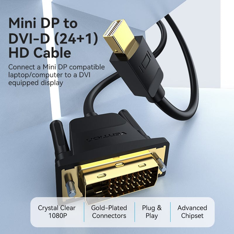 Vention Mini DP Male to DVI-D(24+1) Male HD Cable for Laptop TV computer displayer monitor