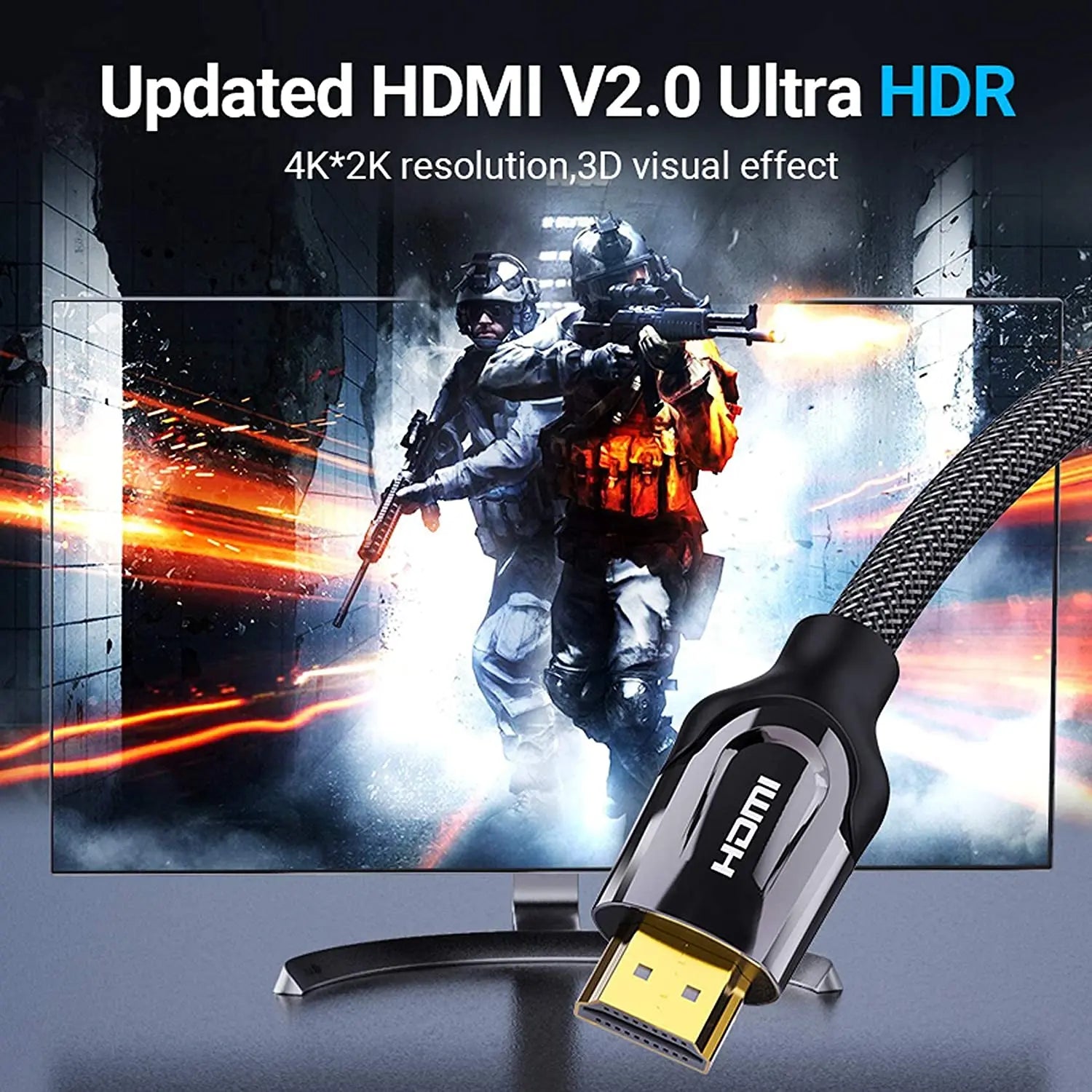 Vention Nylon Braided HDMI™ Cable Black Metal Type - Vention