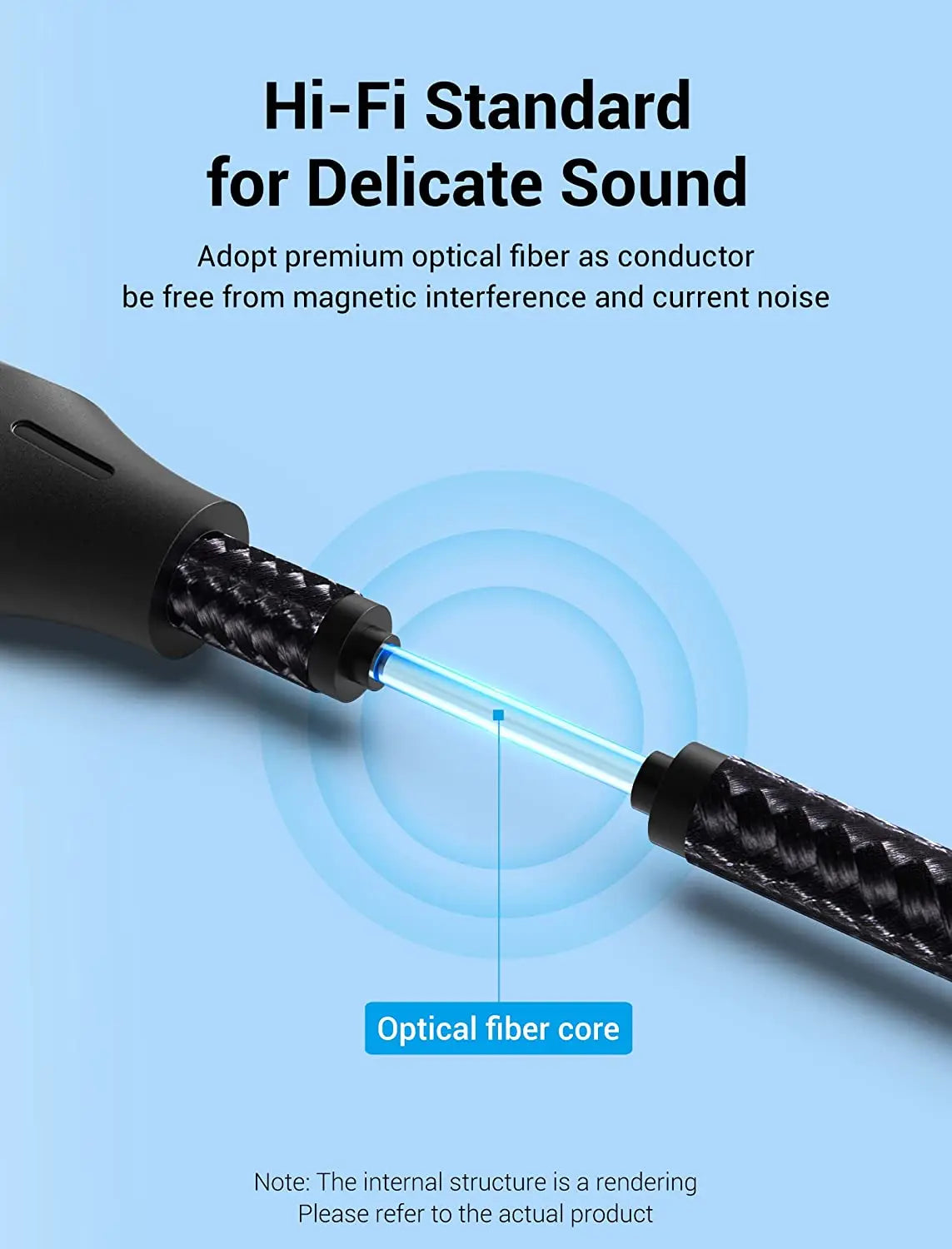 Vention Optical Fiber Audio Cable Aluminum Alloy Type Gray - Vention