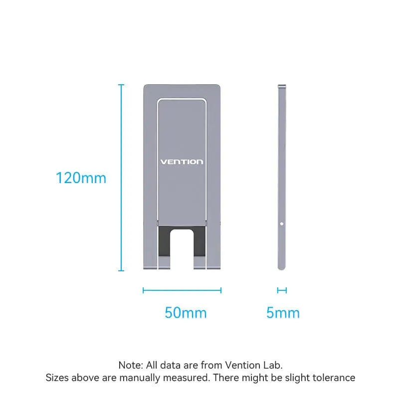Vention Portable Phone Stand for Desk Black Aluminium Alloy Type - Vention