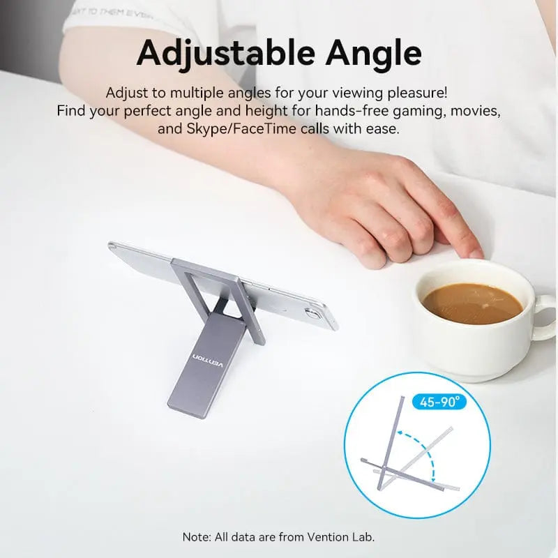 Vention Portable Phone Stand for Desk Black Aluminium Alloy Type - Vention