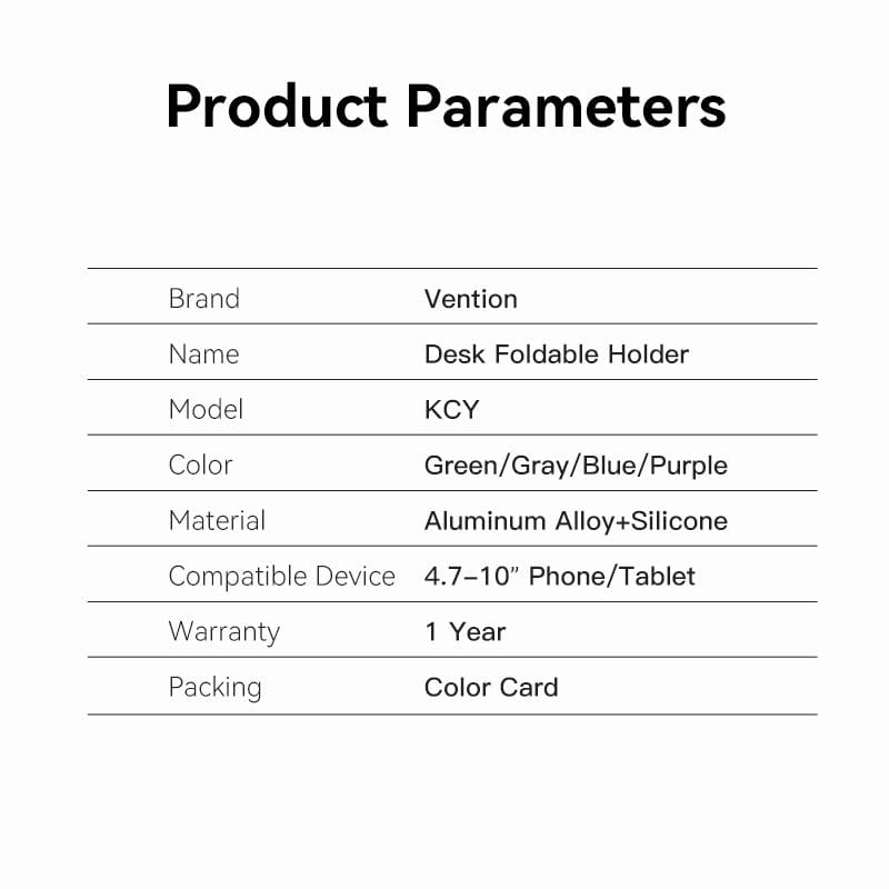 VENTION Portable Cell Phone Stand Holder for Desk Aluminium Alloy Type