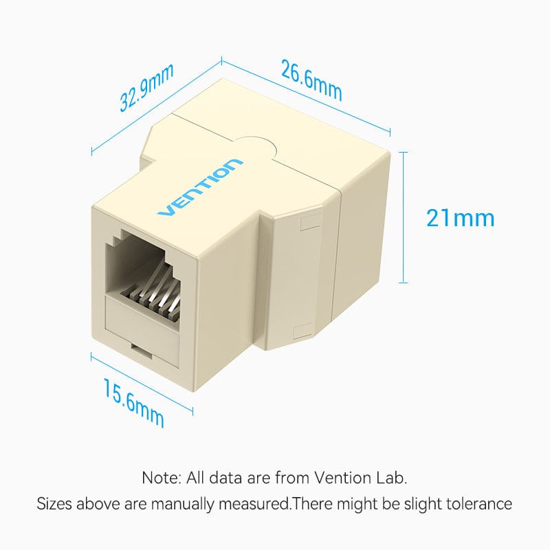 VENTION RJ11 Female to 2 Female Telephone In-line Coupler Yellow