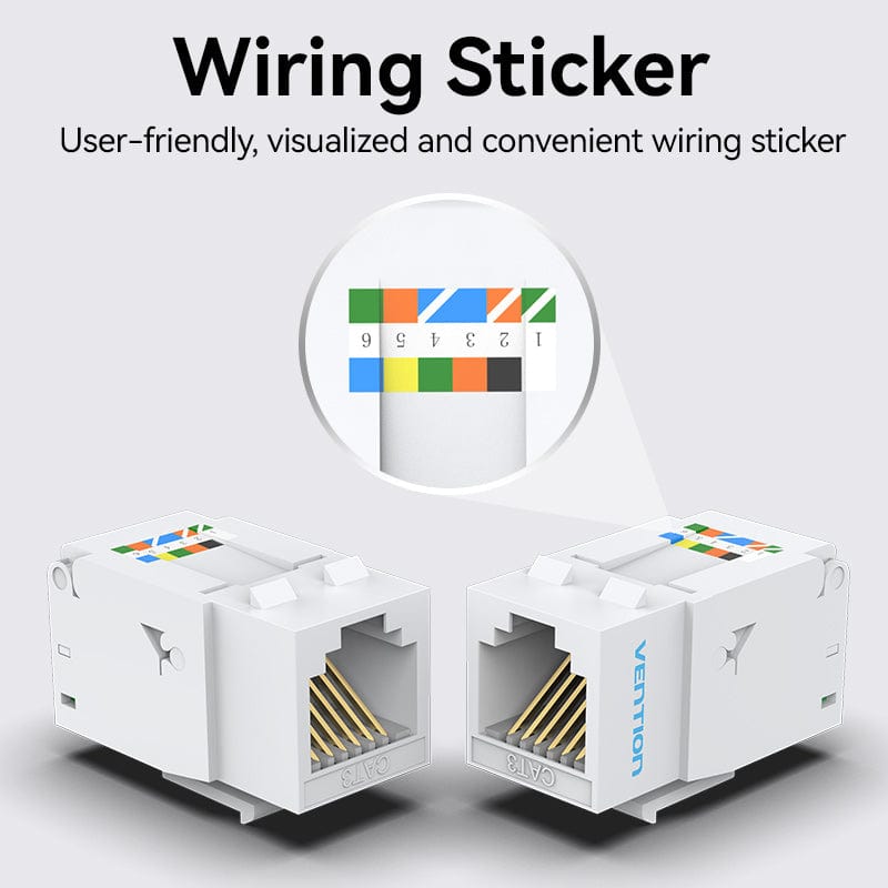 VENTION RJ11 Telephone Toolless Modular Jack White