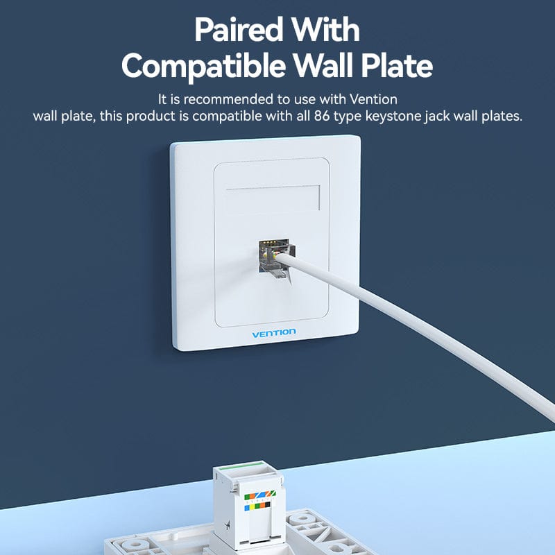 VENTION RJ11 Telephone Toolless Modular Jack White